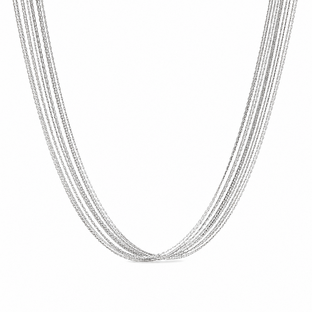 Zilverkleurige Stainless Steel Multi-Strand Ketting 34 + 8 cm | Goodies