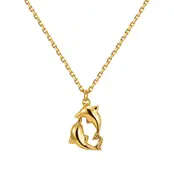 Goudkleurige Stainless Steel Dolfijnen Ketting 38 + 5 cm | Goodies