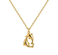 Goudkleurige Stainless Steel Dolfijnen Ketting 38 + 5 cm | Goodies