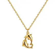 Goudkleurige Stainless Steel Dolfijnen Ketting 38 + 5 cm | Goodies