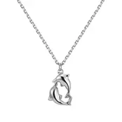 Zilverkleurige Stainless Steel Dolfijnen Ketting 38 + 5 cm | Goodies
