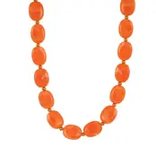 Oranje Resin Kralenketting met Stainless Steel 38 + 5 cm | Goodies