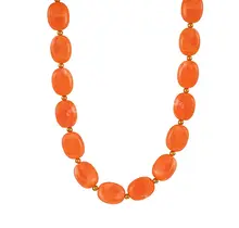 Oranje Resin Kralenketting met Stainless Steel 38 + 5 cm | Goodies