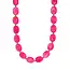 Goodies Label Fuchsia Resin Kralenketting met Stainless Steel 38 + 5 cm | Goodies