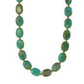 Groene Resin Kralenketting met Stainless Steel 38 + 5 cm | Goodies