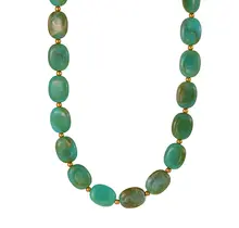 Groene Resin Kralenketting met Stainless Steel 38 + 5 cm | Goodies