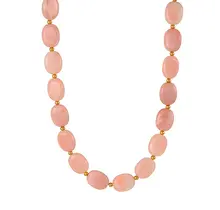 Lichtroze Resin Kralenketting met Stainless Steel 38 + 5 cm | Goodies