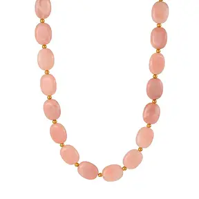 Lichtroze Resin Kralenketting met Stainless Steel 38 + 5 cm | Goodies