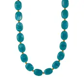 Turquoise Resin Kralenketting met Stainless Steel 38 + 5 cm | Goodies