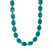 Turquoise Resin Kralenketting met Stainless Steel 38 + 5 cm | Goodies