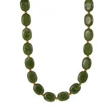 Olijfgroene Resin Kralenketting met Stainless Steel 38 + 5 cm | Goodies