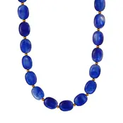 Kobaltblauwe Resin Kralenketting met Stainless Steel 38 + 5 cm | Goodies