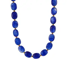 Kobaltblauwe Resin Kralenketting met Stainless Steel 38 + 5 cm | Goodies