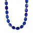 Goodies Label Kobaltblauwe Resin Kralenketting met Stainless Steel 38 + 5 cm | Goodies