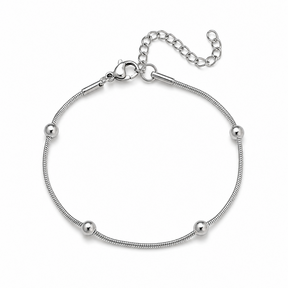 Zilverkleurige Stainless Steel Bolletjes Armband 17 + 5 cm | Goodies