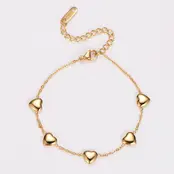 Goudkleurige Stainless Steel Armband met Hartjes | Goodies