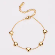 Goudkleurige Stainless Steel Armband met Hartjes | Goodies