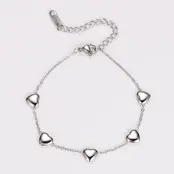 Zilverkleurige Stainless Steel Armband met Hartjes | Goodies