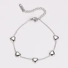 Zilverkleurige Stainless Steel Armband met Hartjes | Goodies