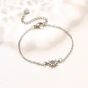 Zilverkleurige Stainless Steel Zon Armband 16,6 + 5 cm | Goodies