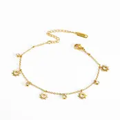 Goudkleurige Stainless Steel Zon Armband met Zirconia | Goodies