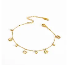 Goudkleurige Stainless Steel Zon Armband met Zirconia | Goodies