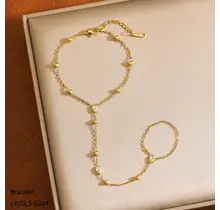Goudkleurig Stainless Steel Handsieraad met Druppel Zirconia | Goodies