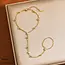 Goodies Label Goudkleurig Stainless Steel Handsieraad met Druppel Zirconia | Goodies
