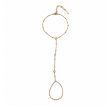 Goudkleurige Stainless Steel Handketting met Zirconia Druppels | Goodies