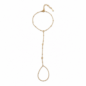 Goudkleurige Stainless Steel Handketting met Zirconia Druppels | Goodies