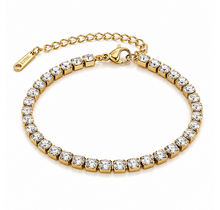 Goudkleurige Stainless Steel Tennis Armband met Zirconia | Goodies
