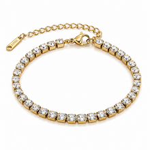 Goudkleurige Stainless Steel Tennis Armband met Zirconia | Goodies