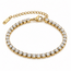 Goodies Label Goudkleurige Stainless Steel Tennis Armband met Zirconia | Goodies