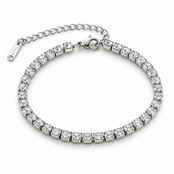 Zilverkleurige Stainless Steel Tennis Armband met Zirconia | Goodies