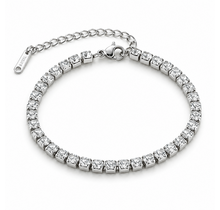 Zilverkleurige Stainless Steel Tennis Armband met Zirconia | Goodies