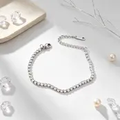 Zilverkleurige Stainless Steel Tennis Armband met Zirconia | Goodies