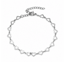 Zilverkleurige Stainless Steel Hartjes Armband 17 + 5 cm | Goodies