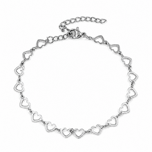 Zilverkleurige Stainless Steel Hartjes Armband 17 + 5 cm | Goodies