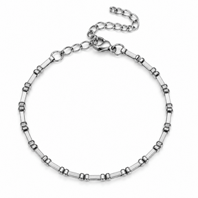 Zilverkleurige Stainless Steel Schakelarmband 17 + 5 cm | Goodies