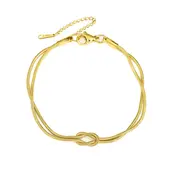 Goudkleurige Stainless Steel Dubbele Knoop Armband | Goodies