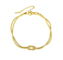 Goudkleurige Stainless Steel Dubbele Knoop Armband | Goodies