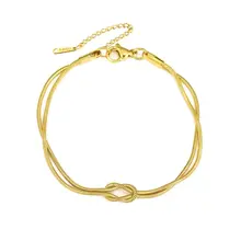 Goudkleurige Stainless Steel Dubbele Knoop Armband | Goodies
