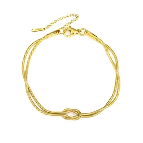 Goudkleurige Stainless Steel Dubbele Knoop Armband | Goodies