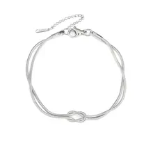 Zilverkleurige Stainless Steel Dubbele Knoop Armband | Goodies