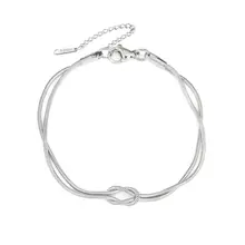 Zilverkleurige Stainless Steel Dubbele Knoop Armband | Goodies