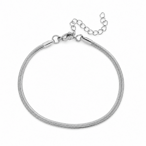 Zilverkleurige Stainless Steel Snake Chain Armband 17 + 5 cm | Goodies