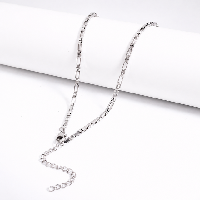 Zilverkleurige Stainless Steel Schakelketting 40 + 5 cm | Goodies