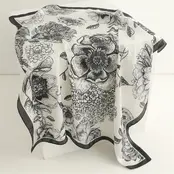 Zwart-witte Bloemen Sjaal