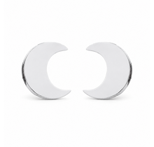 Goodies Label Zilverkleurige Halve Maan Oorstuds 8 mm | Stainless Steel
