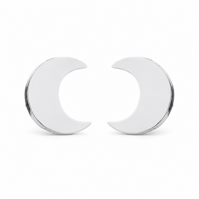 Goodies Label Zilverkleurige Halve Maan Oorstuds 8 mm | Stainless Steel